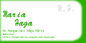 maria haga business card